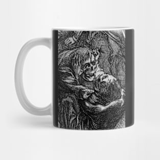 VINTAGE ZOMBIES CLOSE UP B&W Mug